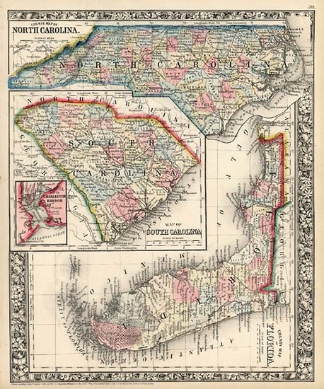 50-Southeast Map By Samuel Augustus Mitchell Jr.