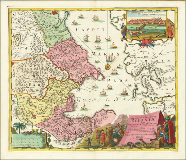 21-Central Asia & Caucasus and Persia & Iraq Map By Johann Baptist Homann