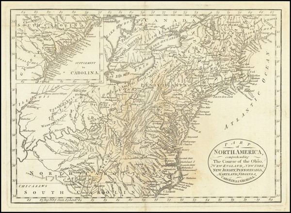 1-New England, Mid-Atlantic and Midwest Map By John Cary