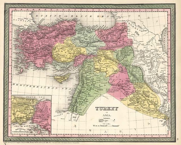 78-Europe, Asia, Middle East, Turkey & Asia Minor and Balearic Islands Map By Thomas, Cowperth