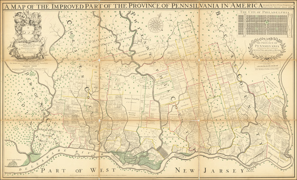 67-Pennsylvania Map By Charles Warner / Thomas Holme