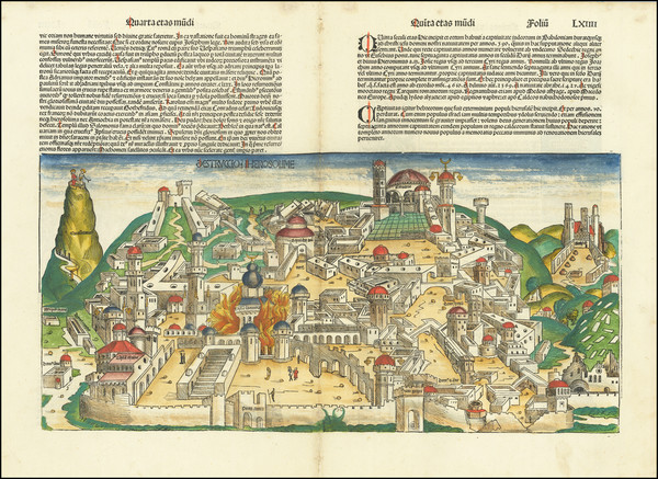 99-Holy Land and Jerusalem Map By Hartmann Schedel