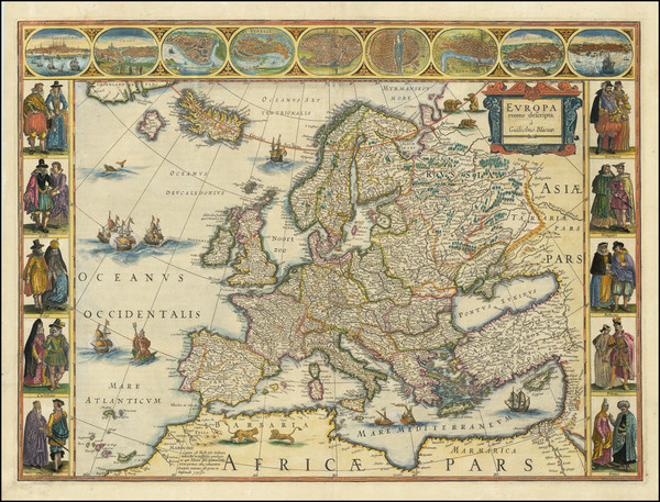 21-Europe Map By Willem Janszoon Blaeu