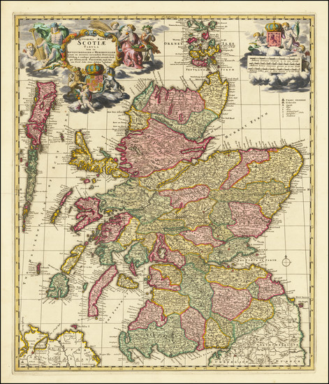 78-Scotland Map By Nicolaes Visscher I