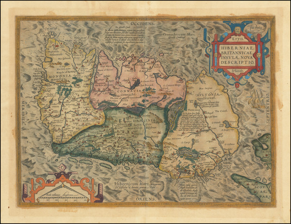 35-Ireland Map By Abraham Ortelius