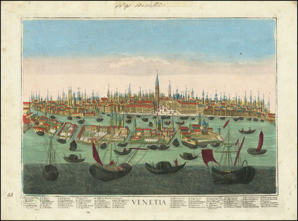 54-Venice Map By Giovanni Antonio Remondini