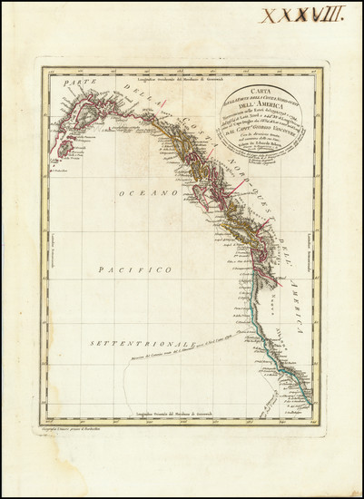 62-Alaska, California and British Columbia Map By George Vancouver