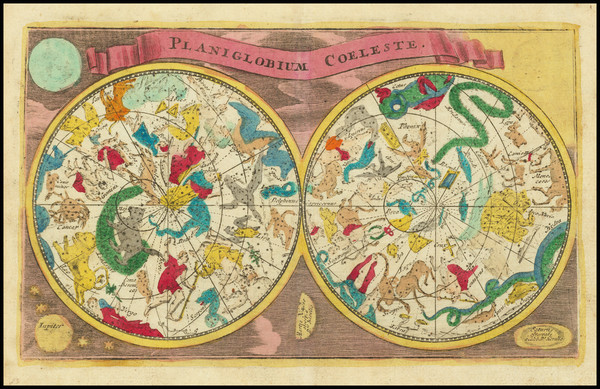 7-Celestial Maps Map By Adam Friedrich Zurner / Johann Christoph Weigel