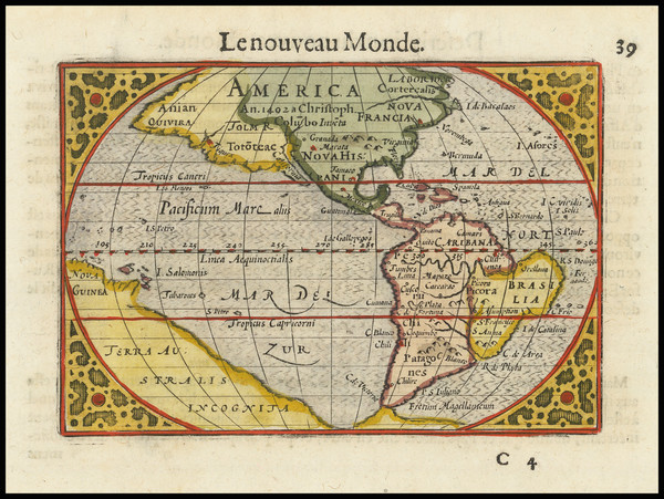 0-South America and America Map By Cornelis Claesz