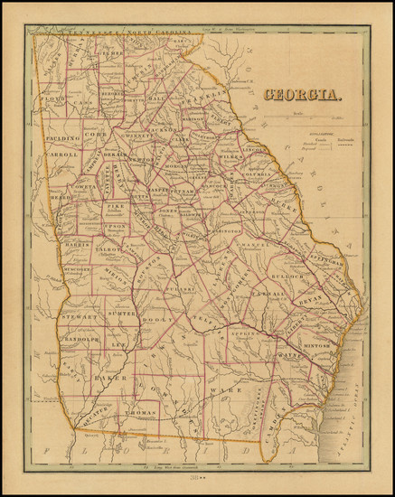 81-Georgia Map By Thomas Gamaliel Bradford