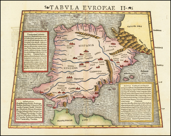 14-Spain and Portugal Map By Sebastian Munster