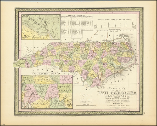27-North Carolina Map By Samuel Augustus Mitchell