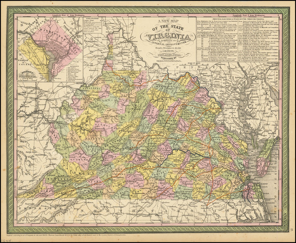 5-West Virginia and Virginia Map By Thomas, Cowperthwait & Co.