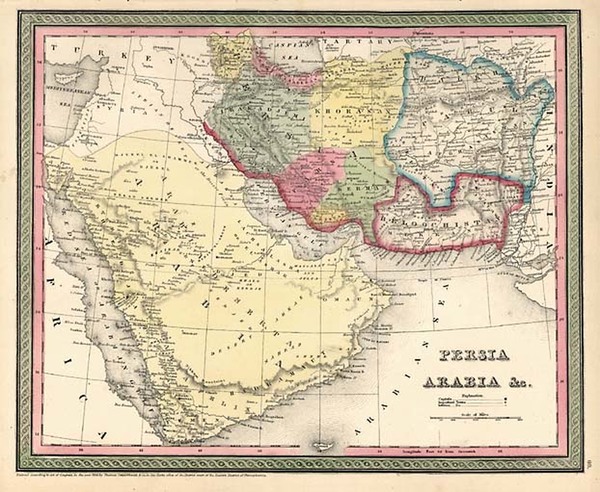 94-Asia, Central Asia & Caucasus and Middle East Map By Thomas, Cowperthwait & Co.