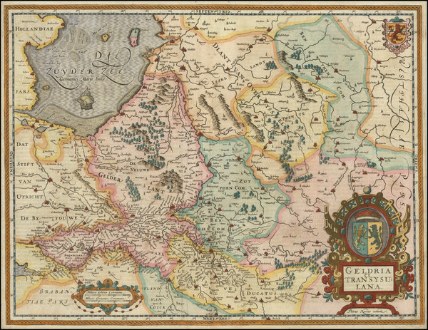 52-Netherlands Map By Petrus Kaerius