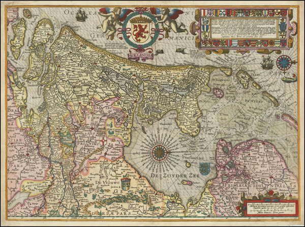 71-Netherlands Map By Petrus Kaerius