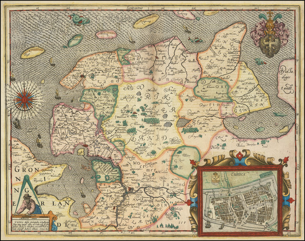 88-Netherlands Map By Petrus Kaerius