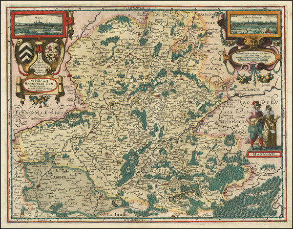 71-Belgium and Nord et Nord-Est Map By Petrus Kaerius