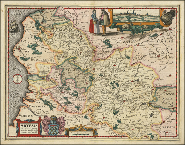 37-Nord et Nord-Est Map By Petrus Kaerius