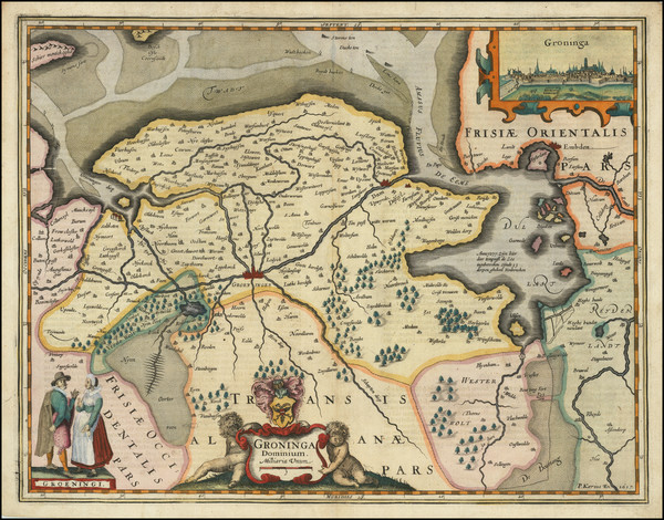 79-Netherlands Map By Petrus Kaerius