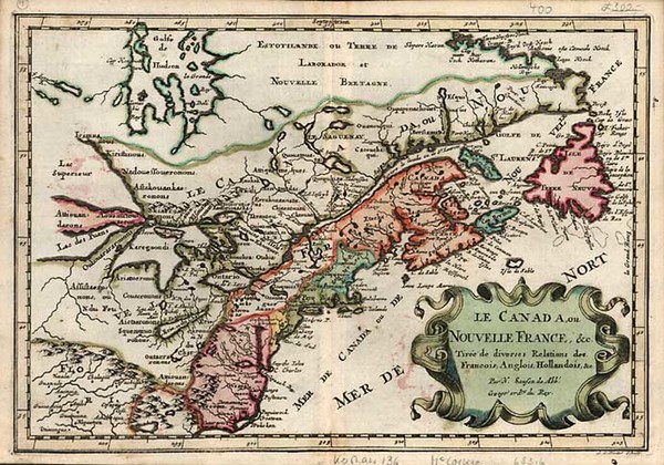 9-New England, Midwest and Canada Map By Nicolas Sanson