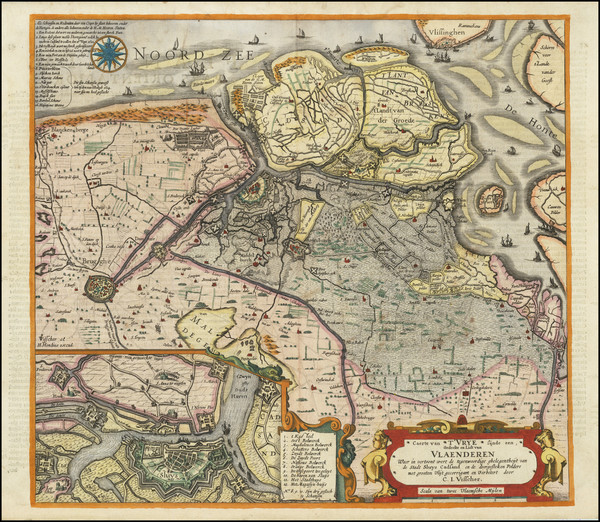 12-Belgium Map By Claes Janszoon Visscher