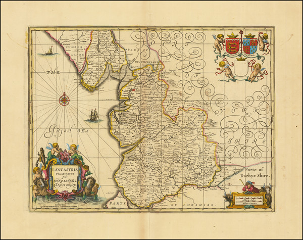 75-British Counties Map By Valk & Schenk