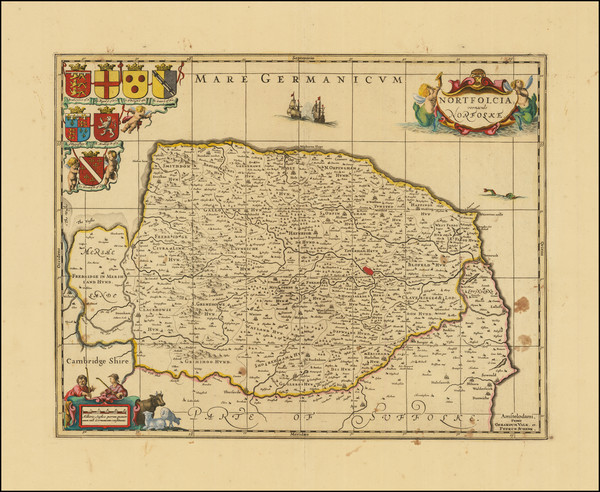 58-British Counties Map By Valk & Schenk