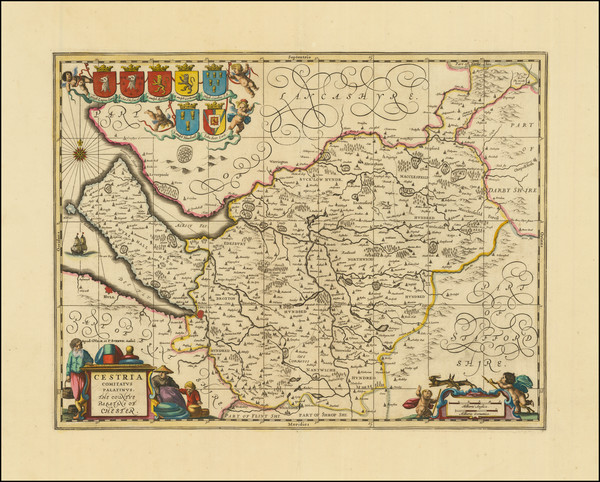 100-British Counties Map By Valk & Schenk