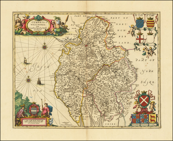 66-British Counties Map By Valk & Schenk