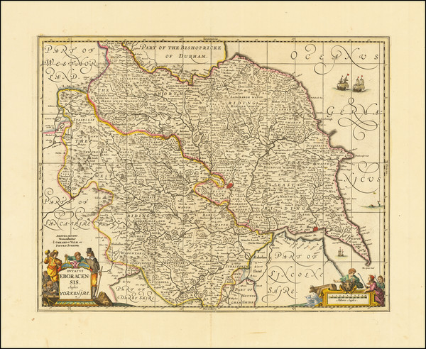 36-British Counties Map By Valk & Schenk