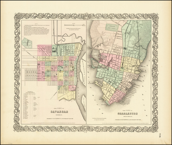 71-Georgia and South Carolina Map By Joseph Hutchins Colton