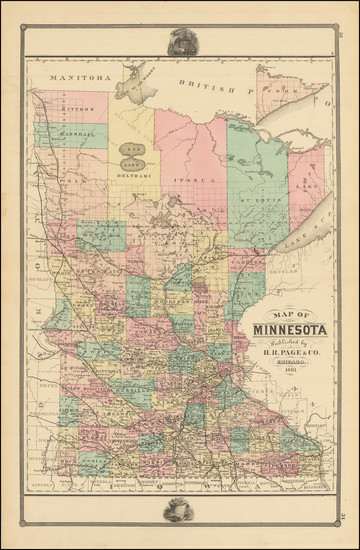 78-Minnesota Map By H.R. Page