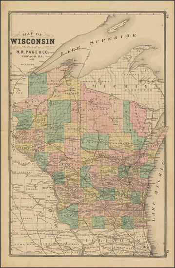 50-Wisconsin Map By H.R. Page  &  Co.