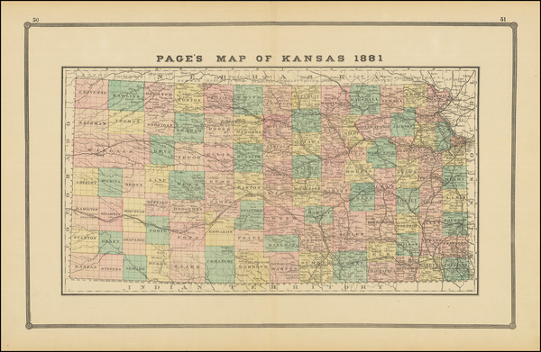 67-Kansas Map By H.R. Page  &  Co.