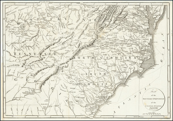 63-South, Southeast, North Carolina and South Carolina Map By John Russell / Richard Phillips