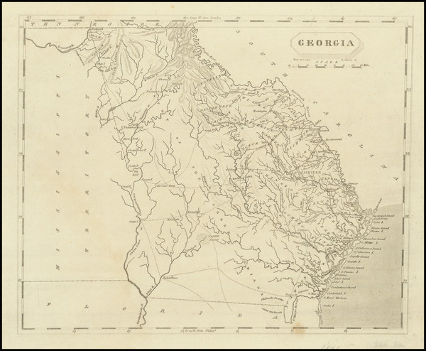 1-Georgia Map By Aaron Arrowsmith  &  Lewis