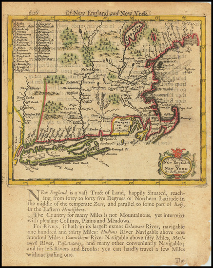 62-New England and New York State Map By Robert Morden