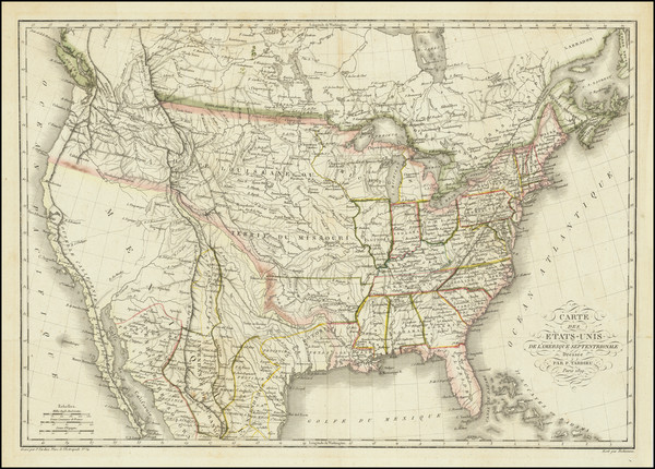 65-United States Map By Pierre  Alexandre Tardieu