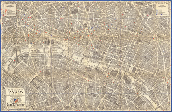 17-Paris and Île-de-France and Pictorial Maps Map By Georges Peltier / Blondel La Rougery