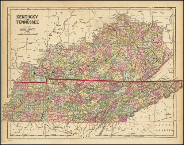 40-Kentucky and Tennessee Map By Sidney Morse