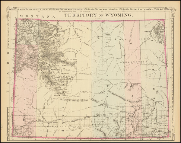 66-Wyoming Map By Samuel Augustus Mitchell Jr.