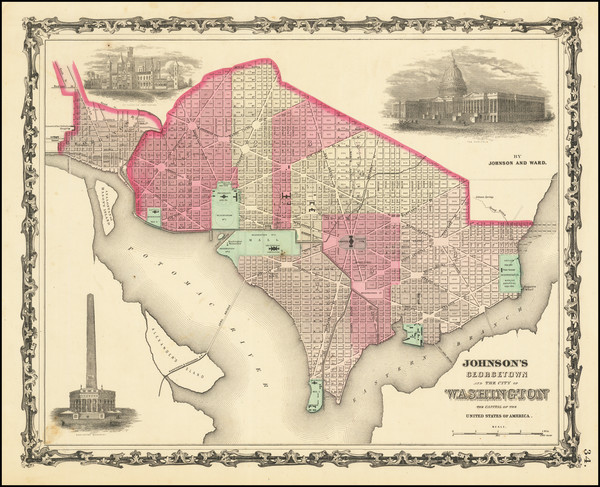 34-Washington, D.C. Map By Alvin Jewett Johnson  &  Benjamin P Ward