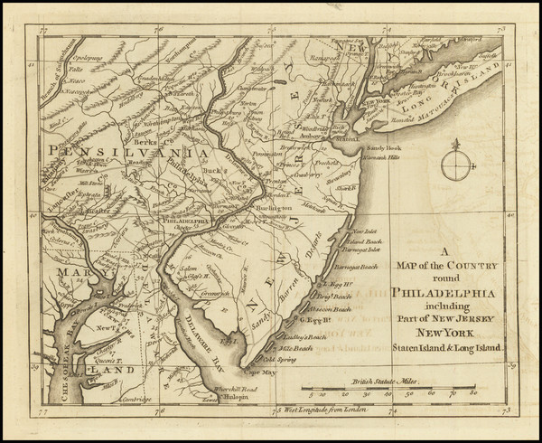 97-Mid-Atlantic, New Jersey and Pennsylvania Map By Gentleman's Magazine