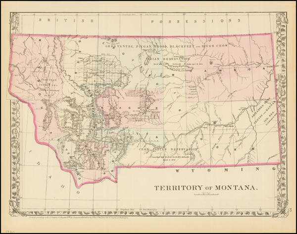 39-Montana Map By Samuel Augustus Mitchell Jr.