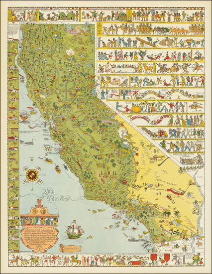 33-Pictorial Maps and California Map By Jo Mora