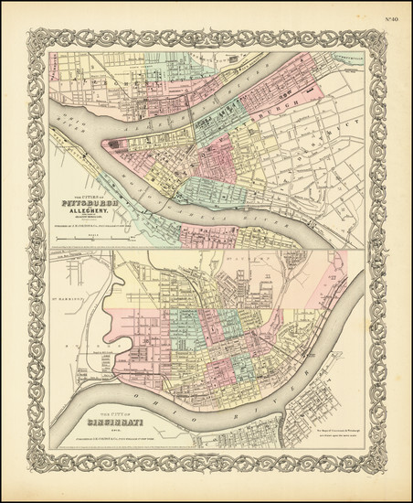 55-Pennsylvania and Ohio Map By Joseph Hutchins Colton