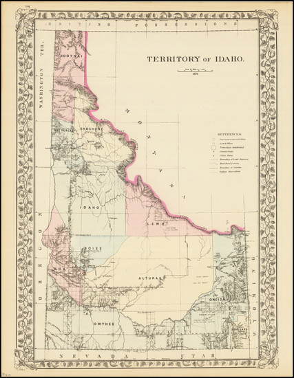 61-Idaho Map By Samuel Augustus Mitchell Jr.