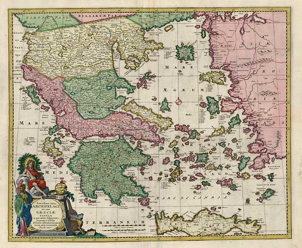 42-Europe, Balearic Islands and Greece Map By Nicolaes Visscher I