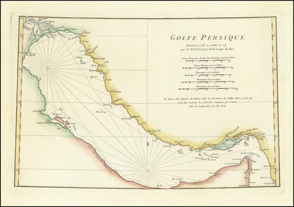 60-Middle East Map By Jean-Baptiste Bourguignon d'Anville